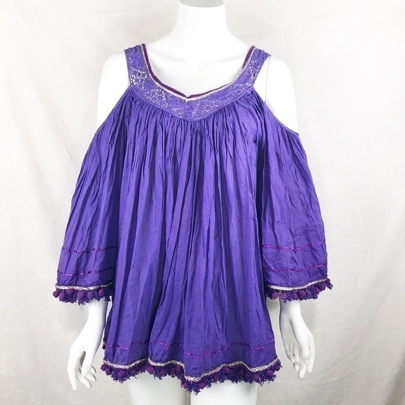 NWOT-ANTICA Sartorial By Giacomo Cinque Designer, Vibrant, BoHo Gypsy Mini Dress - Picture 1 of 10
